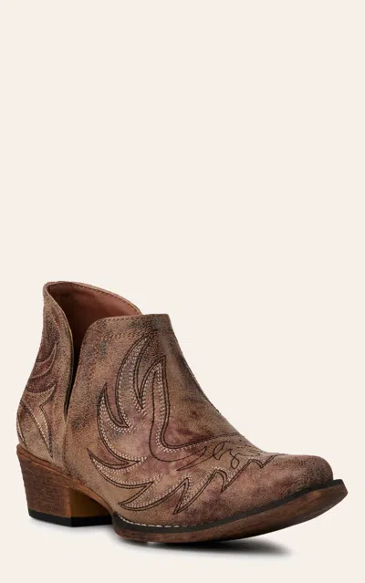 Roper Women's Vintage Tan Snip Toe Cowboy Booties In Brown