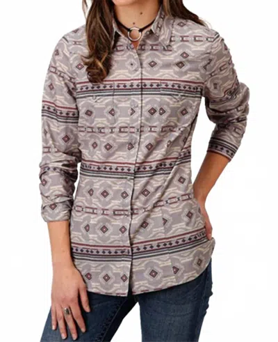 Roper Women's Western Top In Grey In Gray
