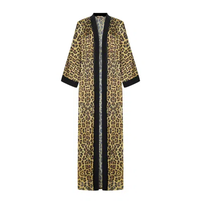 Roqaia Fashion House Women's Gold / Black Wild Elegance Kimono