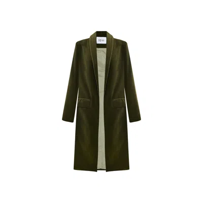 Roqaia Fashion House Women's Green Velvet Olive Blazer