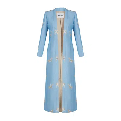 Roqaia Fashion House Women's Horse Baby Blue Kaftan