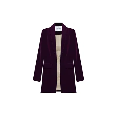 Roqaia Fashion House Women's Pink / Purple Velvet Bordeaux Jacket
