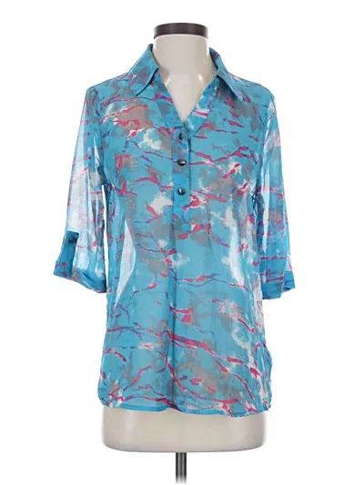Pre-owned Rory Beca 3/4 Sleeve Blouse In Blue