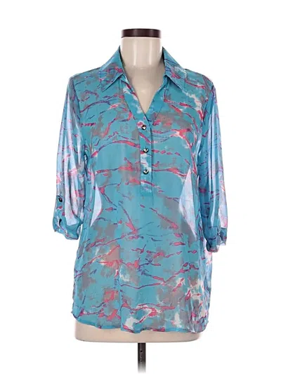 Pre-owned Rory Beca 3/4 Sleeve Blouse In Teal