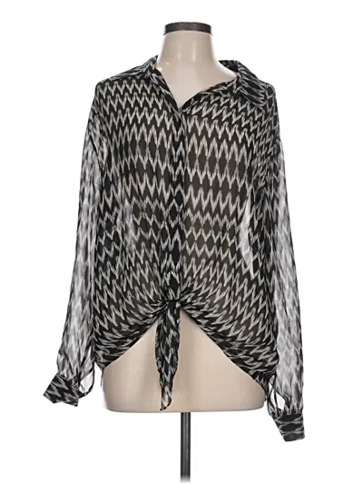 Pre-owned Rory Beca Long Sleeve Blouse In Silver