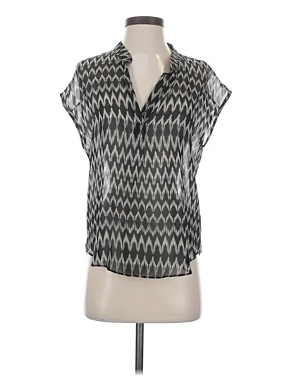 Pre-owned Rory Beca Short Sleeve Silk Top Silver V-neck Tops