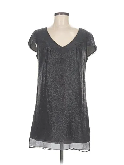 Pre-owned Rory Beca Short Sleeve Top Silver V Neck Tops