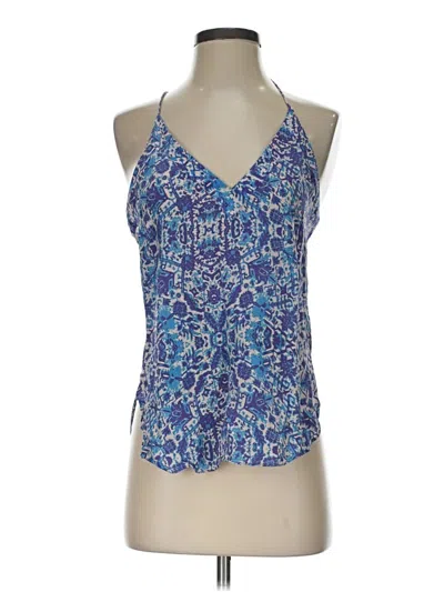 Pre-owned Rory Beca Sleeveless Silk Top Blue Halter Neckline Tops