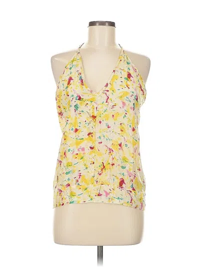 Pre-owned Rory Beca Sleeveless Silk Top Yellow Halter Neckline Tops