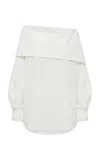 Rory William Docherty Reversed Cotton Poplin Mini Shirt Dress In White