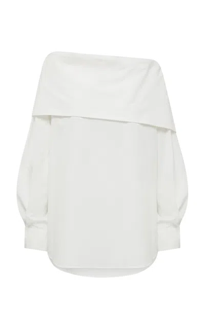 Rory William Docherty Reversed Cotton Poplin Mini Shirt Dress In White