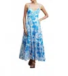 Ro's Garden Brittany Midi Dress In Blue Tiffany In Black