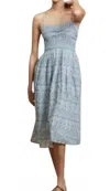 Ro's Garden Claire Midi Dress In Blue Aix In Blue