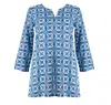 Ro's Garden Classic Short Women's Kurta In Indigo Barbados In Blue