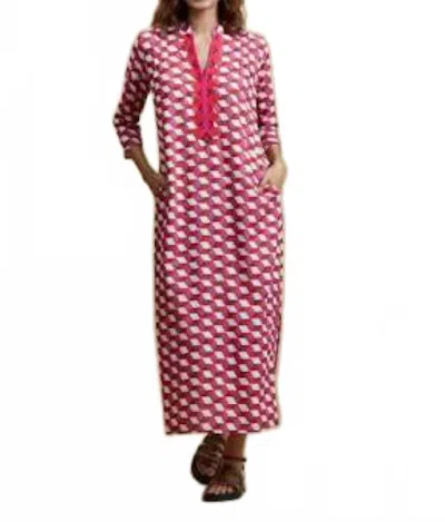 Ro's Garden Clorinda Long Kurta Dress In Etna Pink In Multi