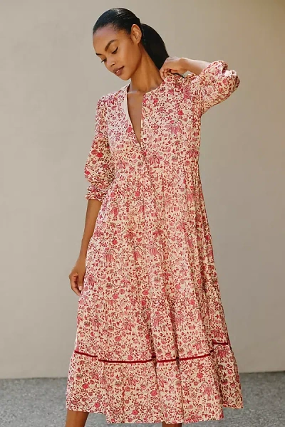 Ro's Garden Daphne 100% Cotton Midi Dress In Multicolor