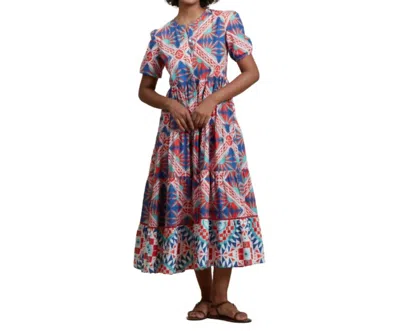 Ro's Garden Daphne Midi Dress In Red Sicily In Multi