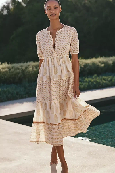 Ro's Garden Daphne Midi Dress In Neutral