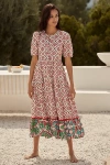 Ro's Garden Daphne Midi Shirt Dress In Multicolor