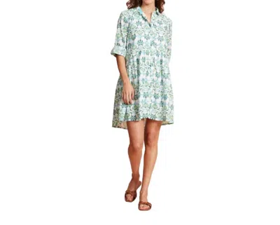 Ro's Garden Deauville Short Dress In Green Teresinia In Blue