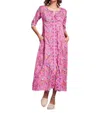 Ro's Garden Embroidered Blair Long Kurta In Palermo Pink In Pink