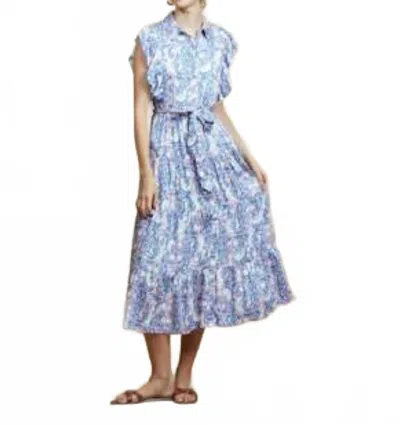 Ro's Garden Ernastine Midi Dress In Blue In Multi