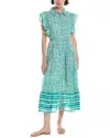 Ro's Garden Ernestine Shirtdress In Green