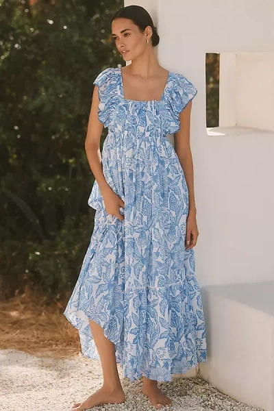 Ro's Garden Floss Maxi Dress In Blue