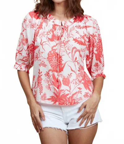 Ro's Garden Havana Top In Pink In Red