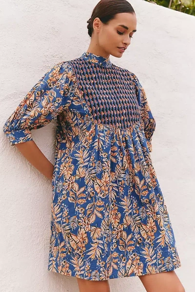 Ro's Garden Jamelia Mini Dress In Blue