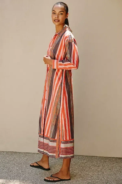 Ro's Garden Jodhpur 100% Cotton Midi Dress In Multicolor