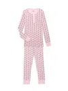 Ro's Garden Little Kid's & Kid's Cameron Bear Print Pajama Set In Light Pink