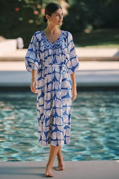 Ro's Garden Lulu V-neck Midi Dress In Multi