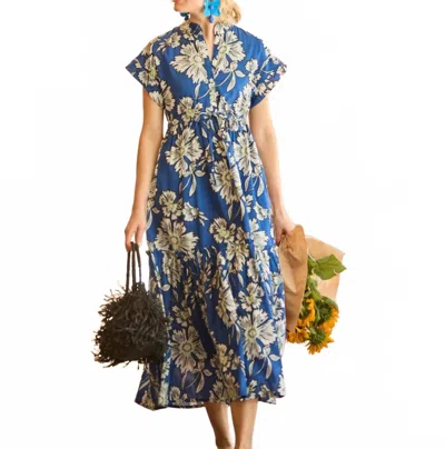Ro's Garden Mumi Midi Dress In Blue Trapani