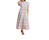 Ro's Garden Mumi Cap-sleeve Midi Dress In Red