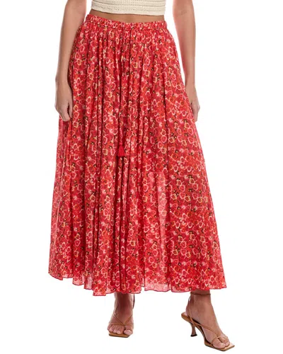 Ro's Garden Nenuphare Maxi Skirt In Red