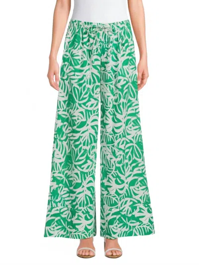 Ro's Garden Nico Wide Leg Pant In Green Mirna