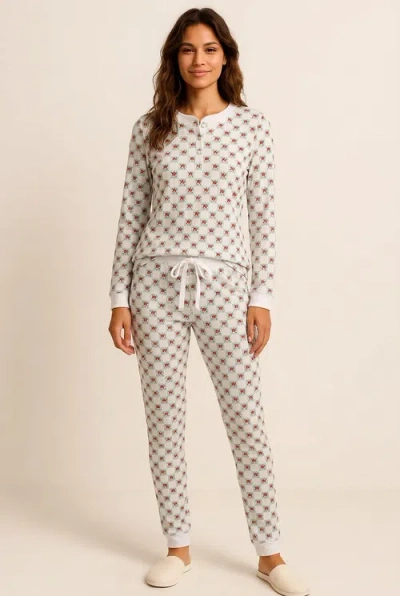 Ro's Garden Pajama Set In White