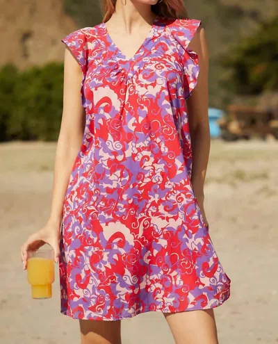 Ro's Garden Parker Short Dress In Red Multi