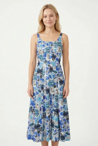 Ro's Garden Camillie Midi Dress In Blue