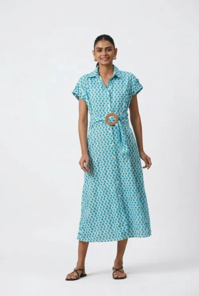 Ro's Garden Catherine Midi Dress In Blue