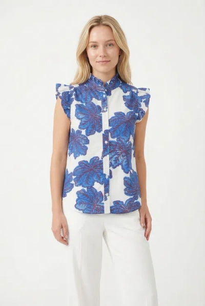 Ro's Garden Cc Frida Crispy Cotton Shirt In Blue
