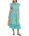 Ro's Garden Ernestine Shirtdress In Green