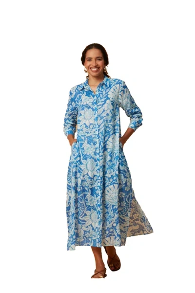 Ro's Garden Farrah Long Kurta In Blue