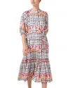 Ro's Garden Flirty Midi Dress In White