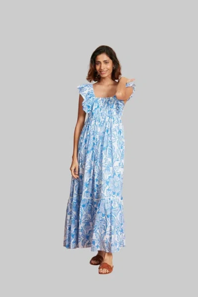 Ro's Garden Floss Maxi Dress In Blue