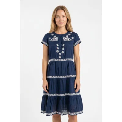 Ro's Garden Melanie Short Dress In Blue