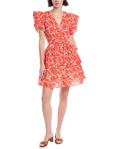 Ro's Garden Printed Mini Dress In Orange