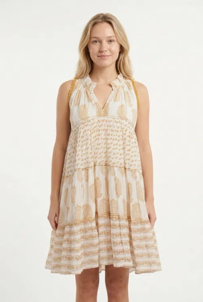 Ro's Garden Sofie Short Dress In Neutral