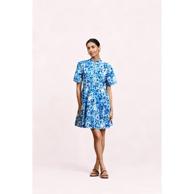 Ro's Garden Vibeka Short Dress In Blue Nerano